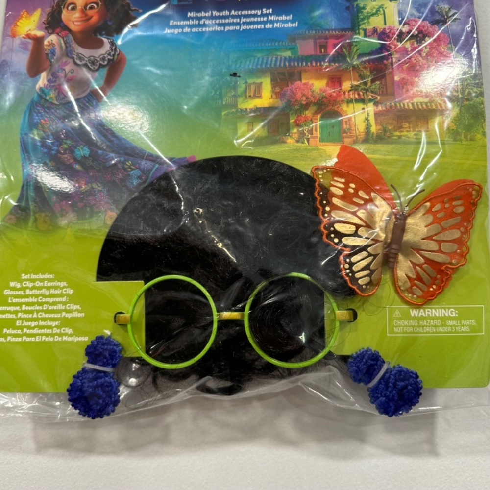 Disney Parks MIRABEL Costume Dress & Accessories Wig Glasses Encanto NEW 7/8 Med - Picture 12 of 15